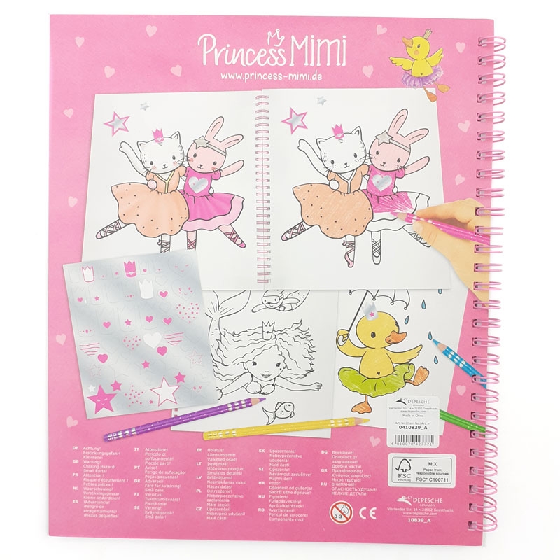 Vở thiết kế thời trang Princess Mimi sticker Book with Sequin