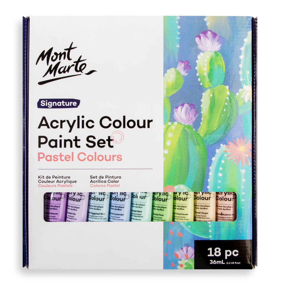 Mont Marte Acrylic Color Pastel Colors 18pc*36ml