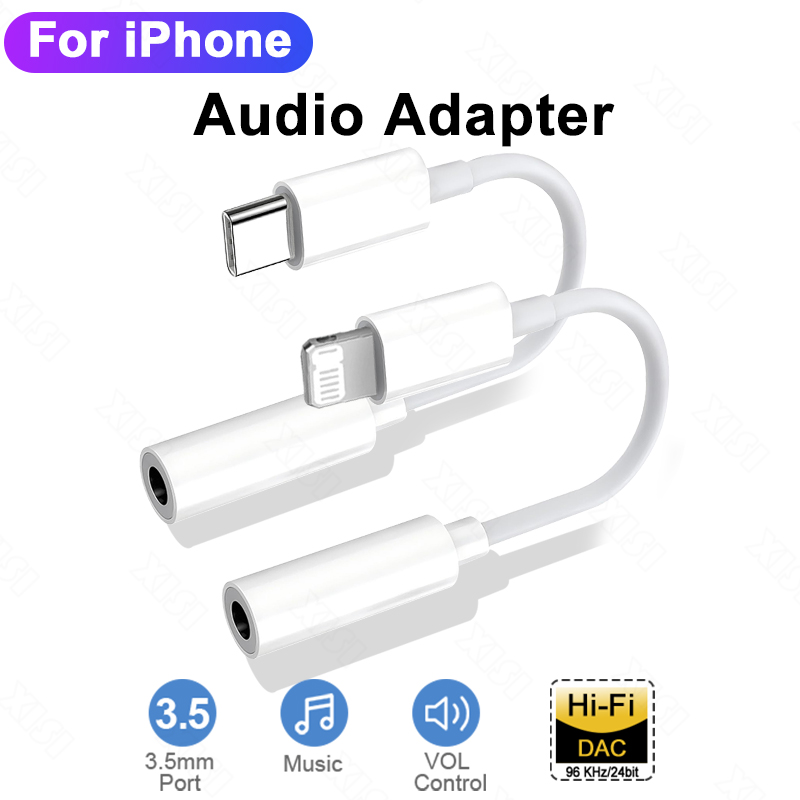 Lightning to Jack Headphones Aux Cable For iPhone 16 Pro Max