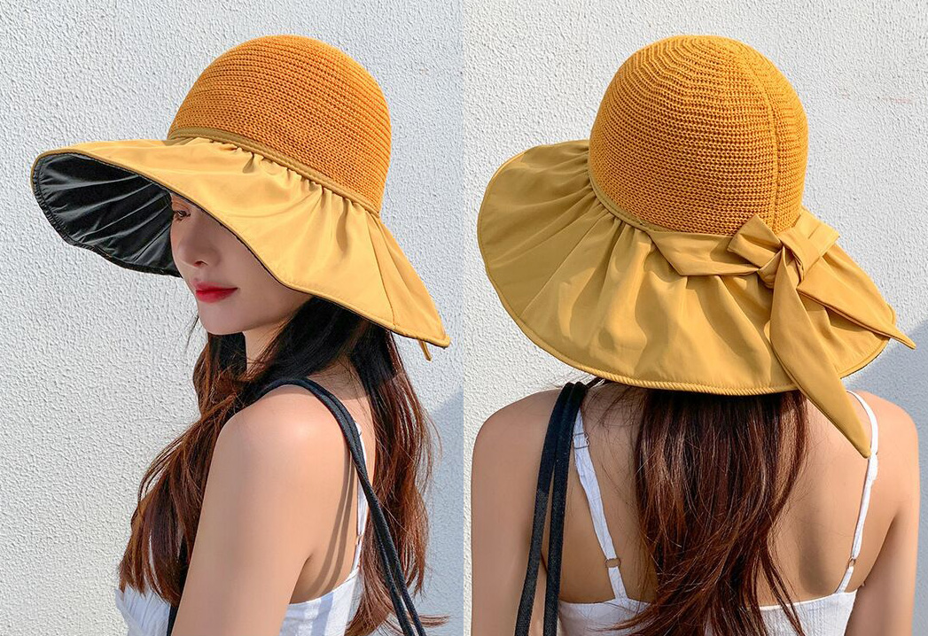 Nón Mũ Vành Đan Lưới Kiểu Cói 2 Lớp Chống UV Cực Chất - requane