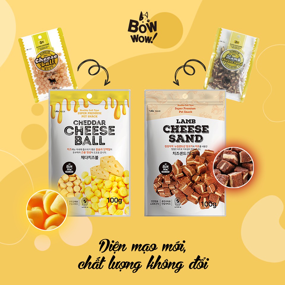 PHÔ MAI VIÊN BOWWOW CHO CHÓ MÈO - 100G
