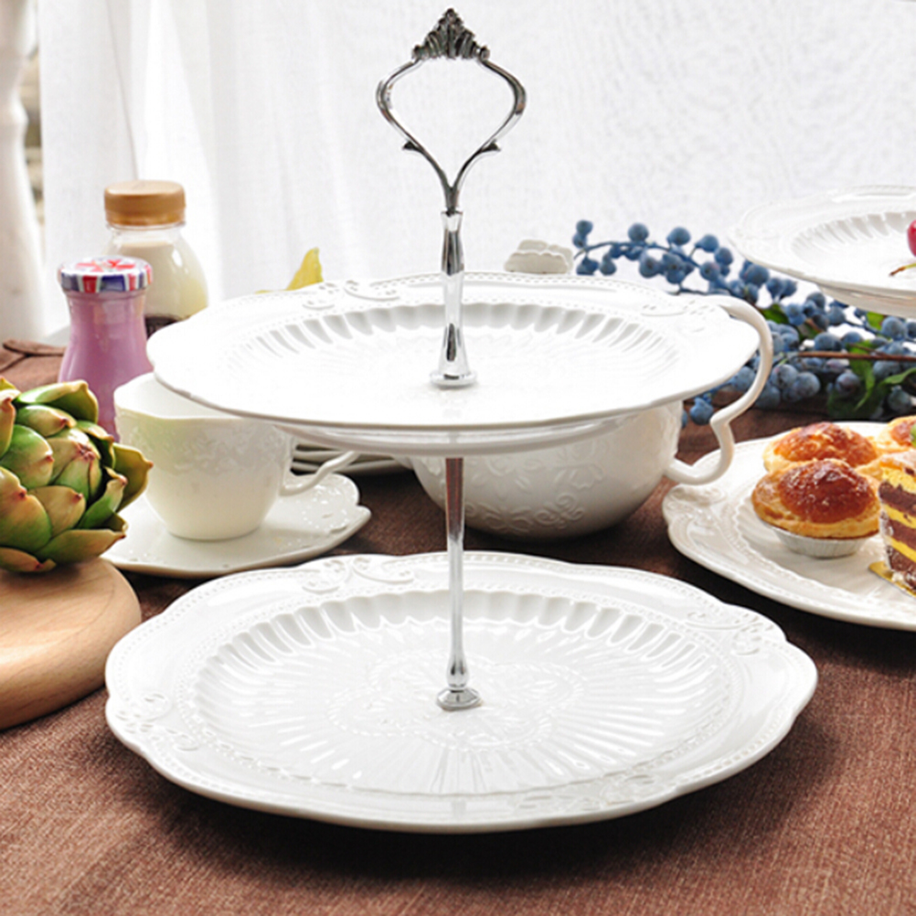 GY 1set New 3 or 2 Tier Cake Plate Stand Handle Fitting Hardware Rod Plate Stand
