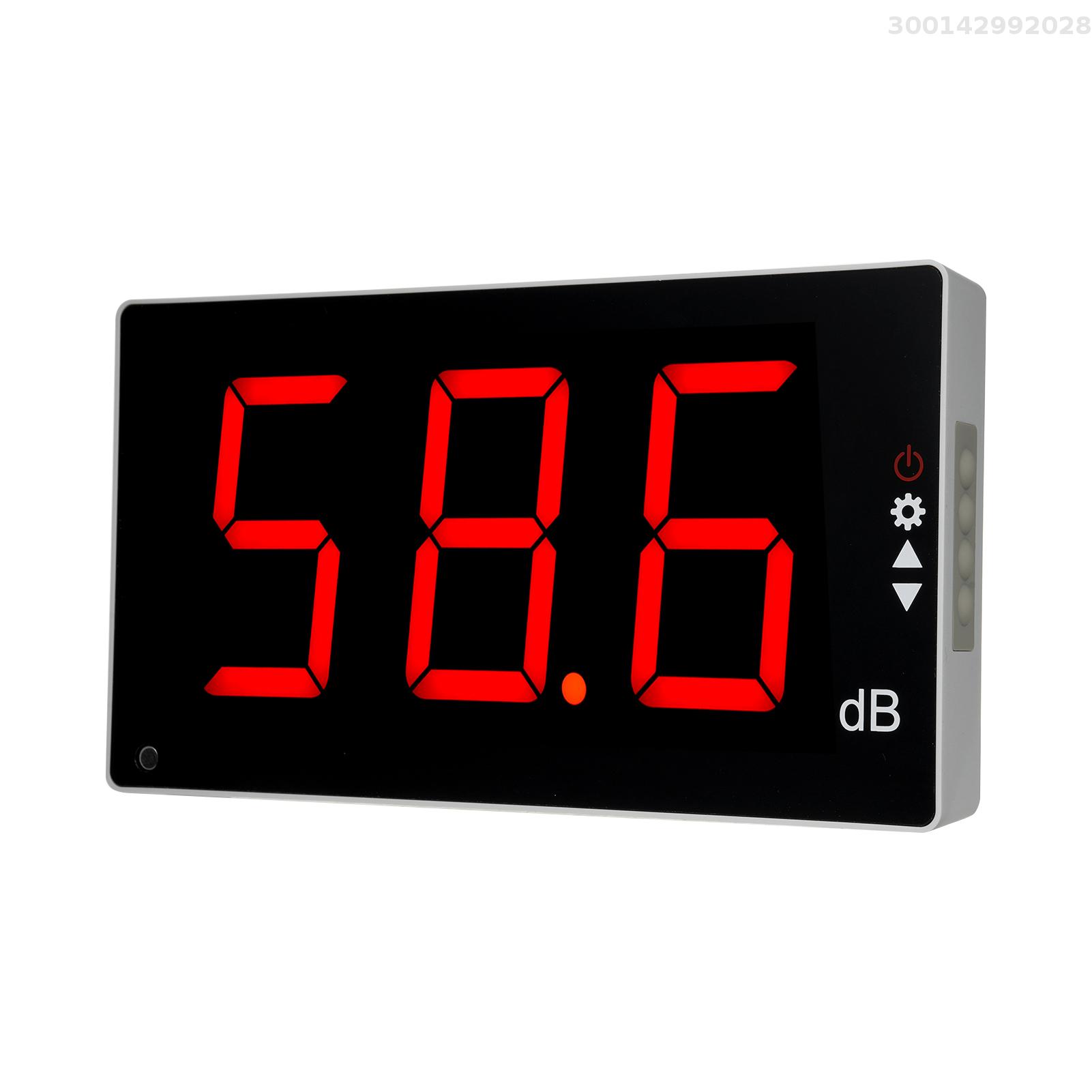 Sound Level Meter with Large LCD Screen Wall Mounted Digital Sound Level Meter Digital Noise Meter Decibel Monitoring Tester Noise Volume Measuring Instrument 30-130dB Measuring Range With Sound Alarm