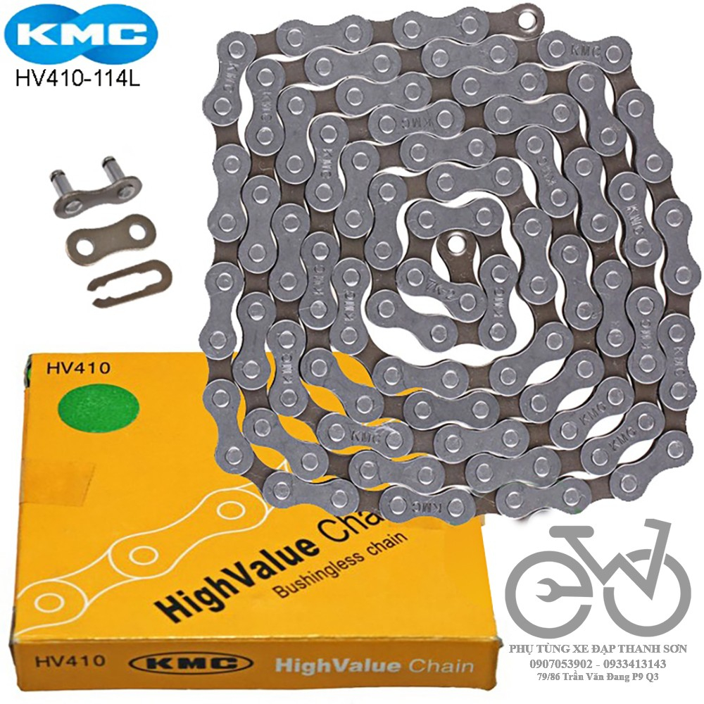Sên kmc hv410-114l 1 speed, sên xe đạp fixed gear - hộp vàng