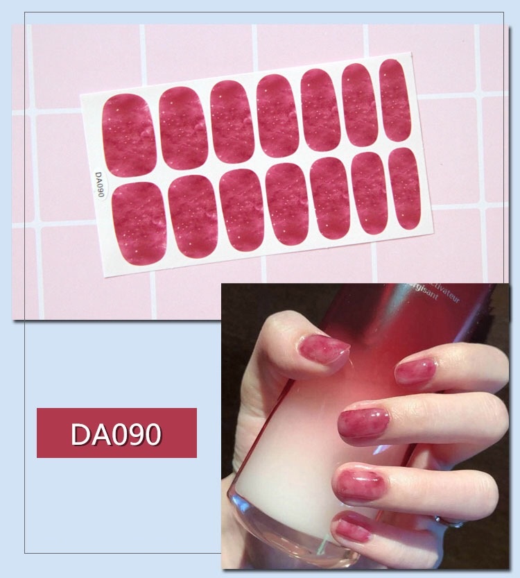 Set miếng dán móng tay nghệ thuật màu xanh (Nail wraps / Nail stickers) P1