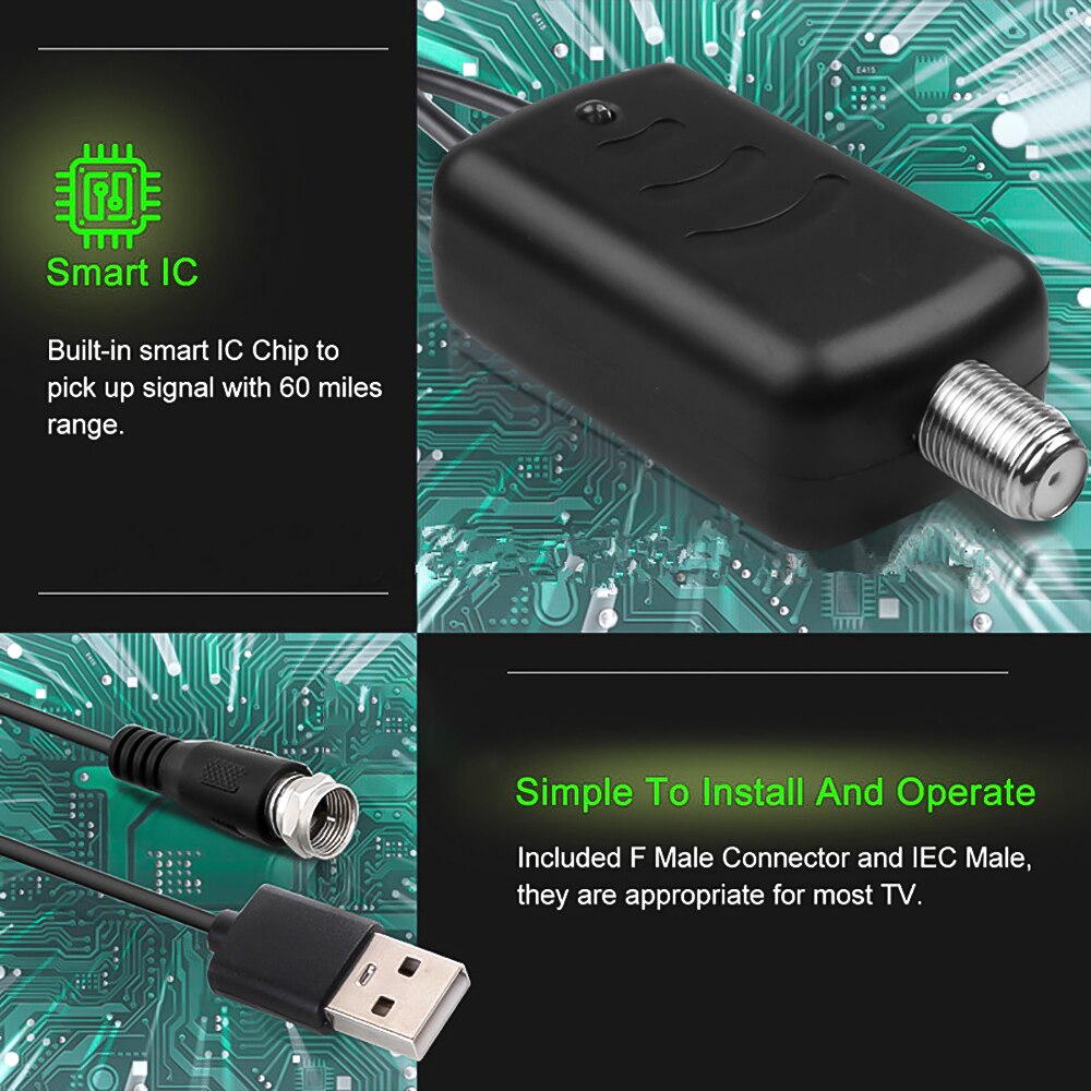 Indoor Digital DVB T2 TV Antenna 3000 Miles Range 4K 8k HDTV 1080p Receiver. 