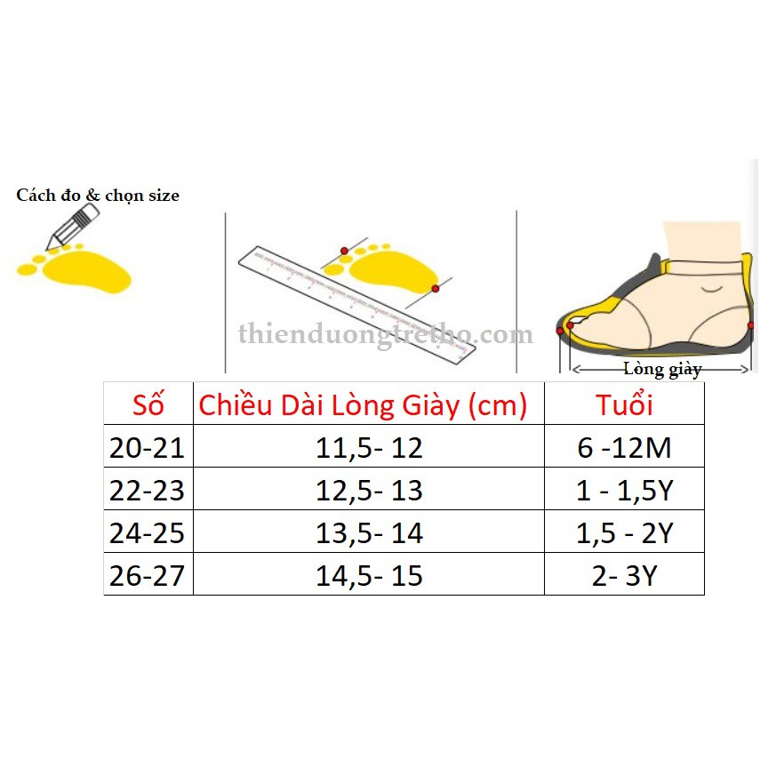 Giày Bún Tập Đi Cho Bé Từ 6 Tháng Đến 3 Tuổi