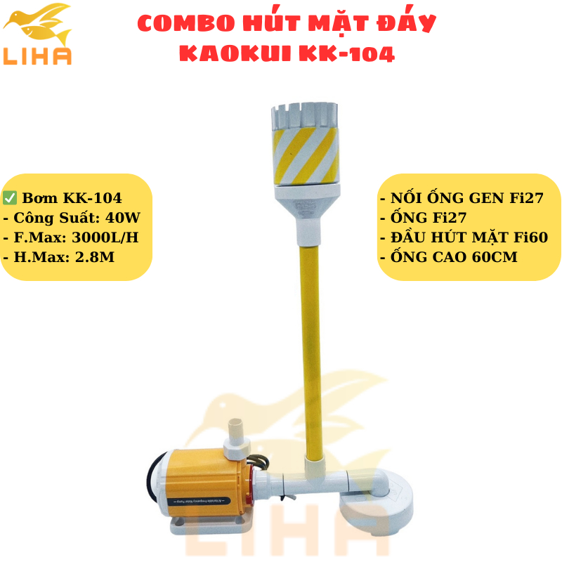 Combo Máy Bơm KaoKui Và Hút Mặt Đáy Bể Cá - Máy Bơm Nước Cho Bể Cá