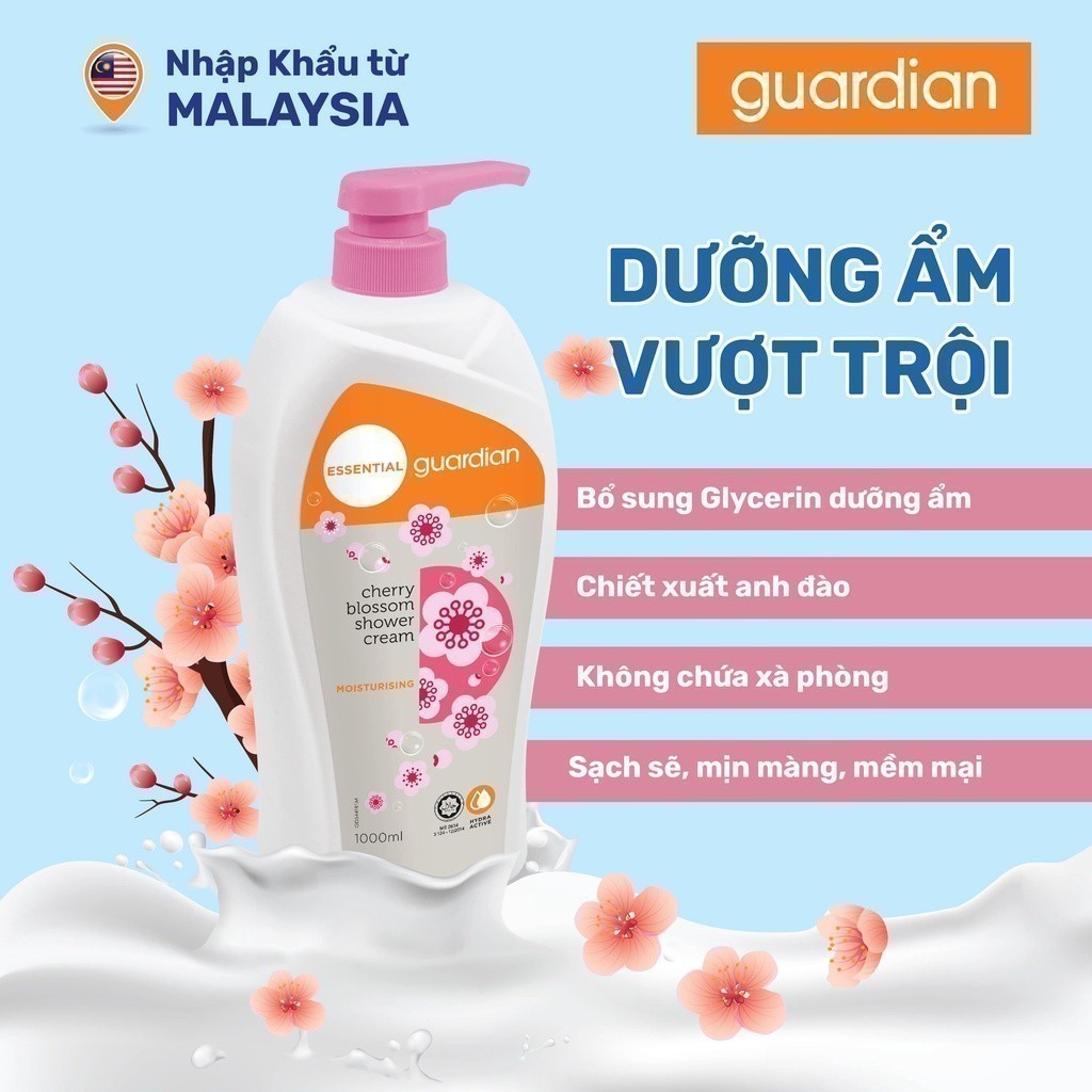 Guardian Essential Cherry Blossom Moisturising Shower Cream