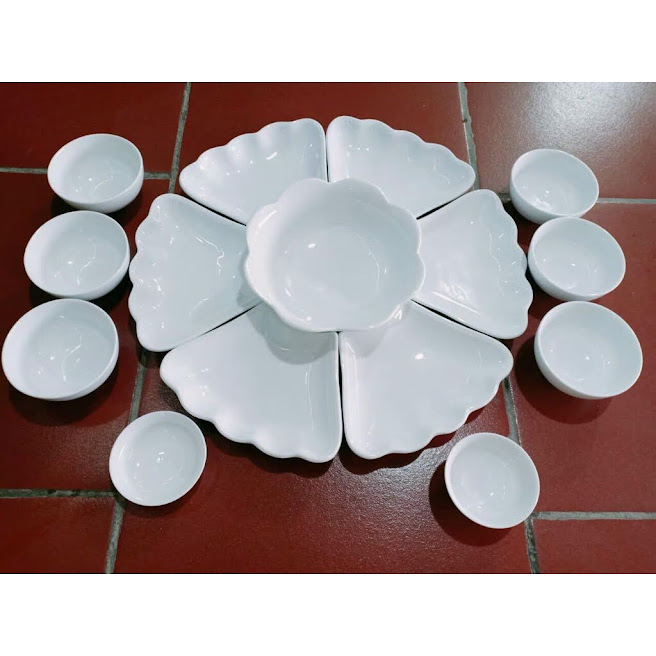 Bộ bát đĩa mặt trời trắng tinh