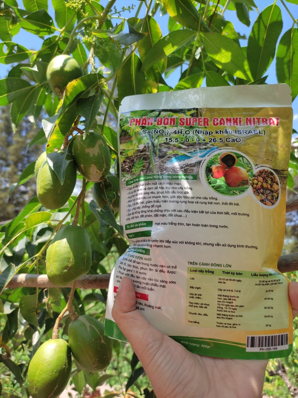 Phân bón Super Canxi Nitrat 500gr – Ca(NO3)2.4H2O (Nhập khẩu Haifa – Israel) (Vườn Sài Gòn - Vuon Sai Gon)
