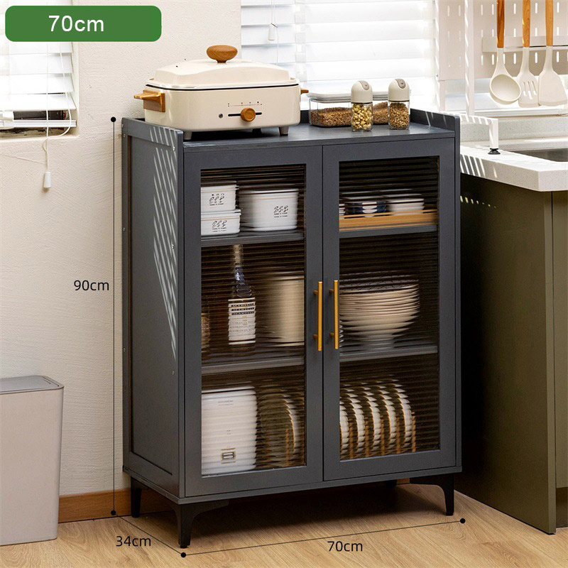 Kitchen shelves, storage cabinets, storage cabinets, multi-storey floor-to-ceiling pots, pans, dishes, spices, supplies, cupboards, household cabinets