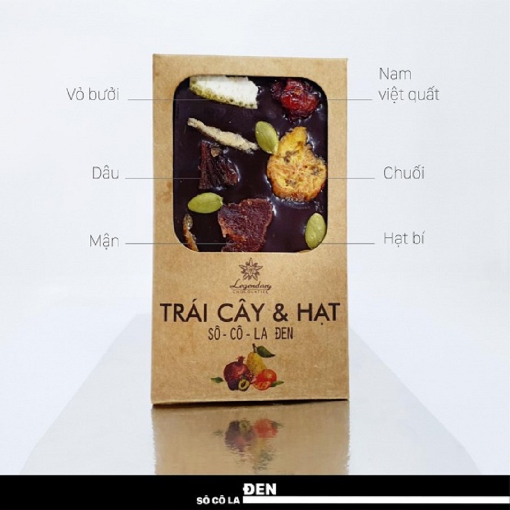 Socola đen thanh 27g phủ trái cây sấy và hạt