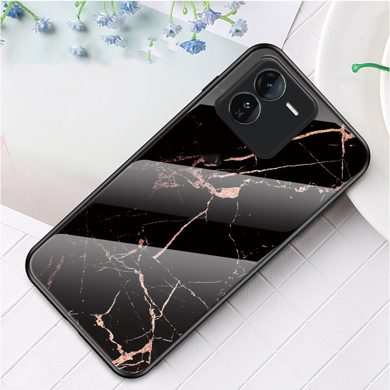 For VIVO IQOO Z9 Z9X Case Fashion Marble Tempered Glass Protector Soft Frame Silicon For VIVO iqoo Z9X Z9 Back cover Phone Cases.