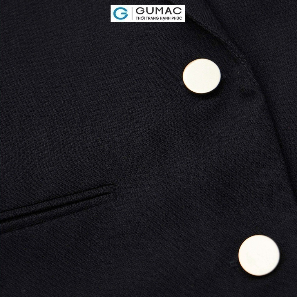 [25-29.6 |Voucher 10-18%] Áo Blazer nữ dáng rộng may một lớp đính nút bọc có đệm vai thời trang GUMAC LOWE0306 - LOWF1015
