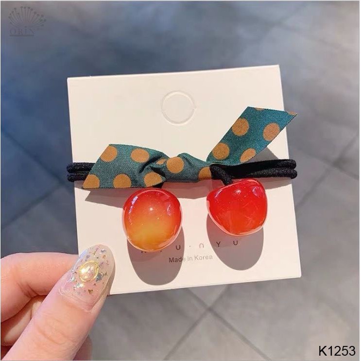 Dây Cột Tóc Dây Chun Hình Cherry Siêu Cute