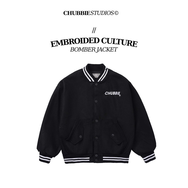 CHUBBIE Embroidered Culture Bomber Jacket - Đen