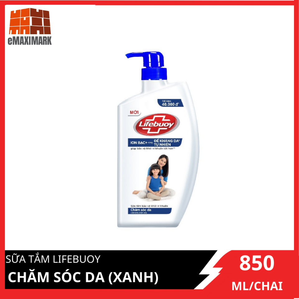 Sữa tắm Lifebuoy Chăm Sóc Da (Xanh) Chai 800ML