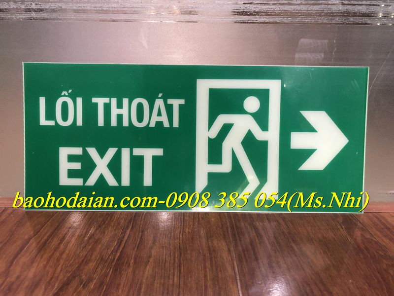 BIỂN THOÁT HIỂM EXIT DẠ QUANG KÍCH THƯỚC (35 X 15cm)- Hình thật