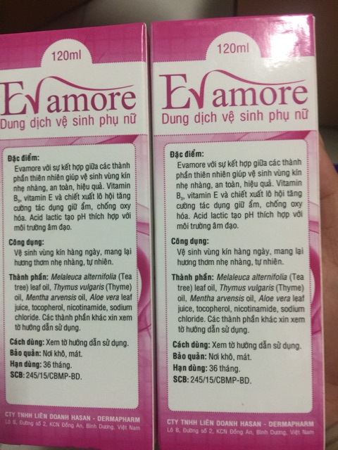 DUNG DỊCH VỆ SINH EVAMORE CHAI 120ML