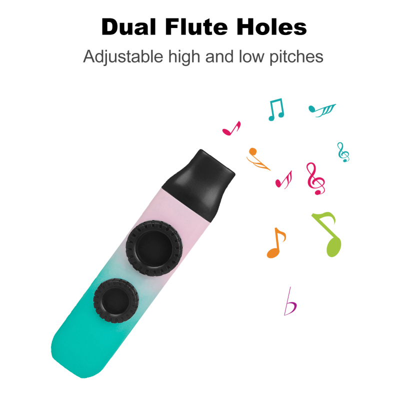 【Factory-direct】 Kazu Flute ABS Zoukat Kazoo Dual Flute Holes Replaceable Blowing Nozzle 10pcs Membrane Ukulele Guitar Partner Musical Instrument.
