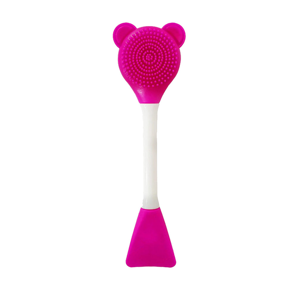 BEAUTYBIGBANG Bear-shaped Silicone Double-headed Mask Brush Multi-functional Cleansing Face Brush DIY Smear-type Masking Stick Beauty Tool