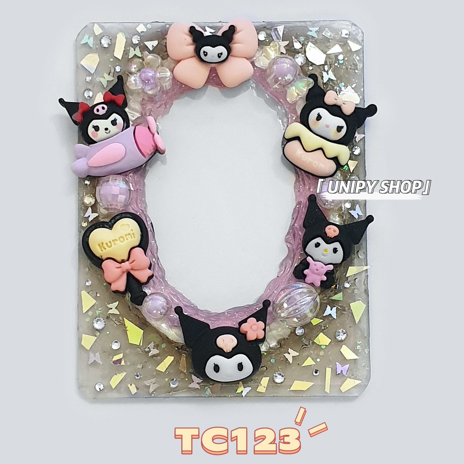 Toploader decor charrm kem keo b8 | kuromi thạch đen | thẻ đựng card hình ảnh idol kpop anime tc123