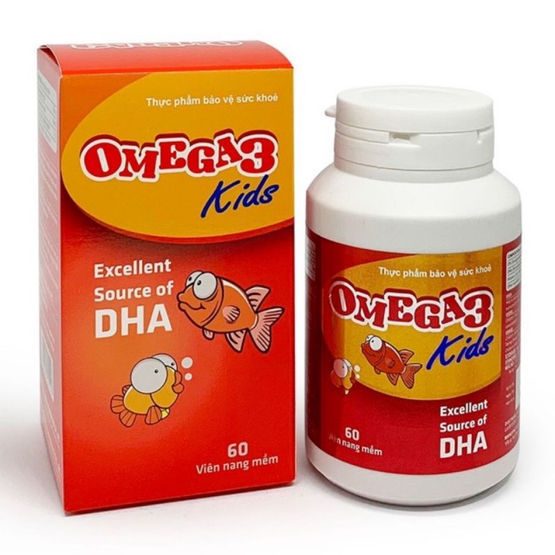 Viên dầu cá omega 3 kids ,bổ mắt, lọ 60 viên