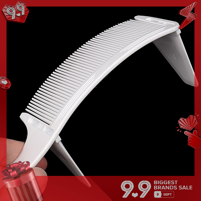 💖【Lowest price】Refreshing Cong Tóc Cắt Cắt Arced Lược Thợ Cắt Tóc Phẳng Top Cắt Tóc Lược Bàn Chải Làm Tóc Công Cụ Cắt Tóc Lược Bộ