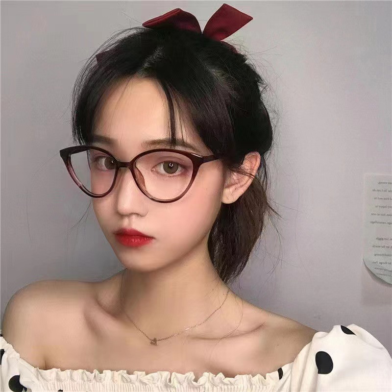Personality Fashion Cat Eye Glasses Women Triangle Frame Party Computer Game Protection Eye Eyeglasses Runrui. 