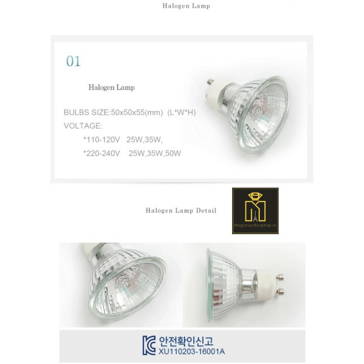 Bóng Đèn Đốt Nến Halogen GU10 MESMERIC - Sử Dụng Cho Đèn Đốt Nến Thơm 50W