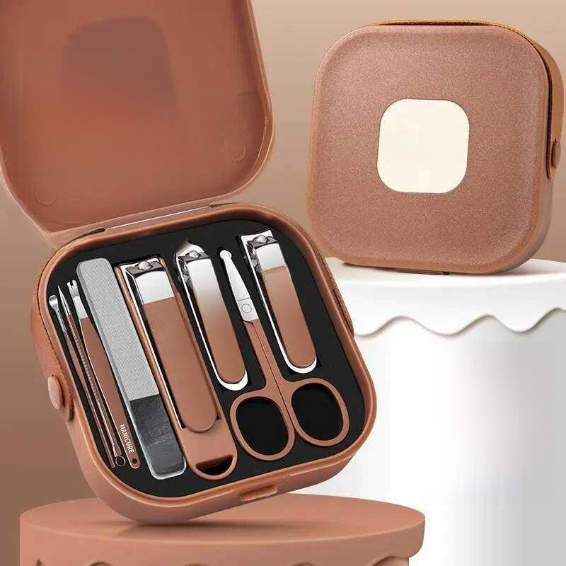 Nail Cutter 8pcs Set Anti-Splash Nail Clipper Set Portable Manicure Tool Nail Care