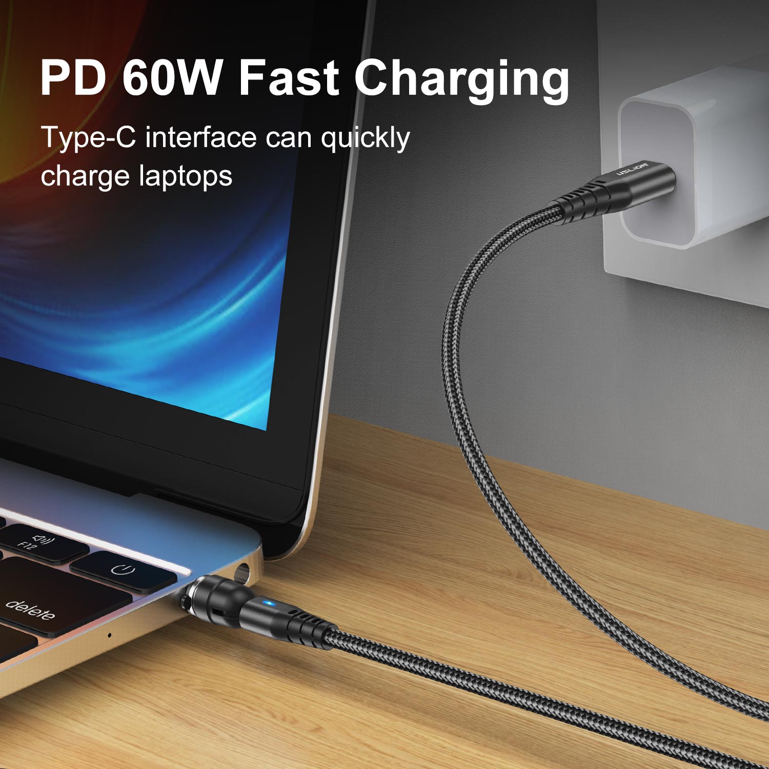 Yuantufei Fashion USLION 60W Magnetic Cable Quick Charge 4.0 Type C to ...