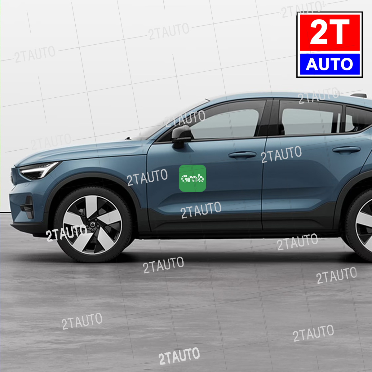 01 tem decal logo grab tem dán ô tô sticker trang trí cho xe hợp đồng, xe taxi, decal tem xe grab, grab food chống nước