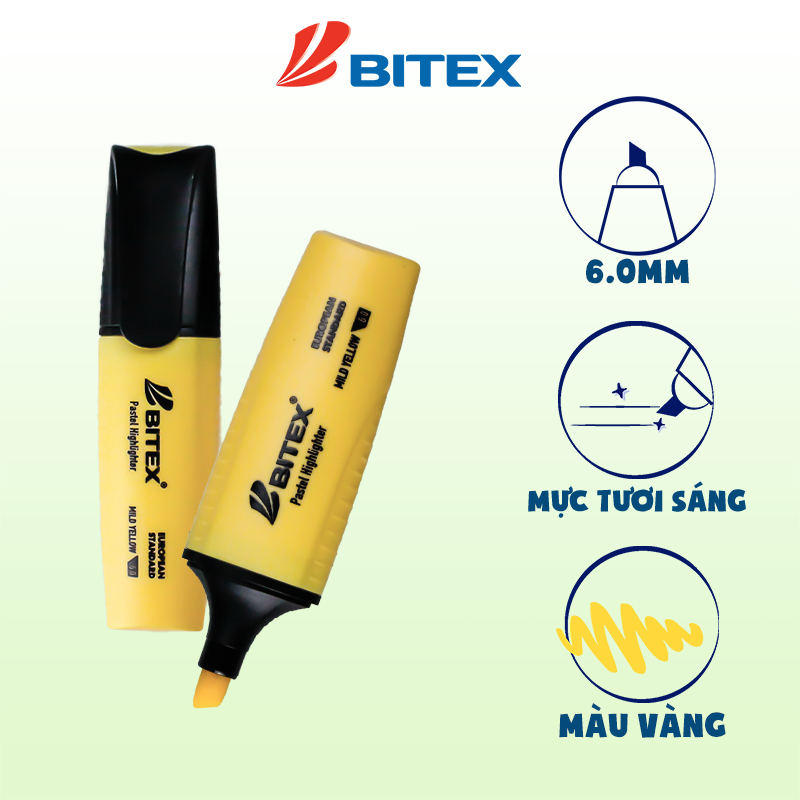 Bút dạ quang highlight Bitex HL05 màu Pastel