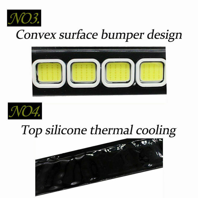 1X 10LED 12V Daytime Running Light DRL COB Strip Lamp Fog Car Driving Waterproof. 