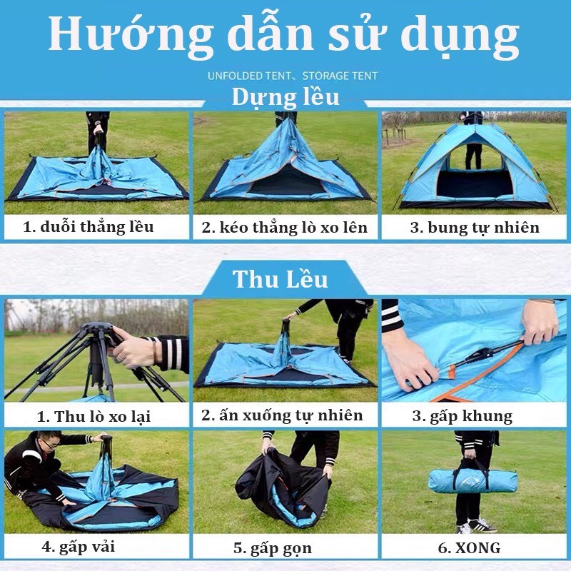 [CÓ SẴN] Lều cắm trại tự bung CAMEL 2 lớp 4 người