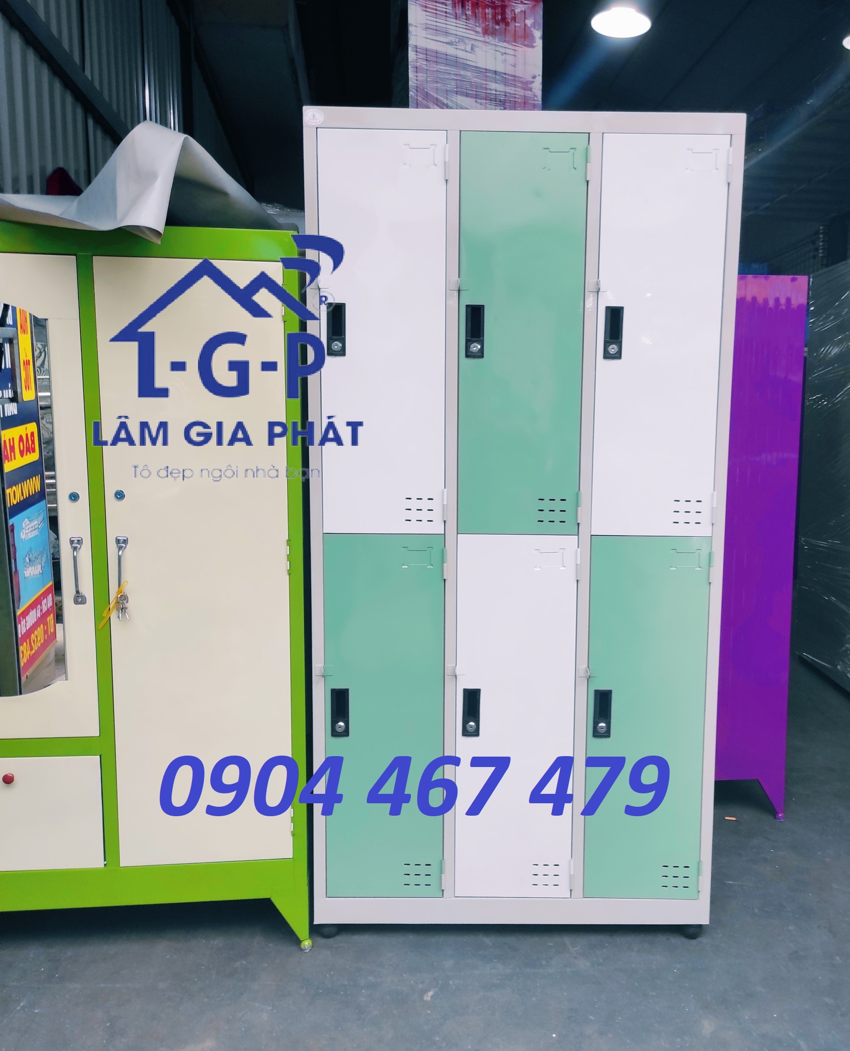 TỦ SẮT HỒ SƠ 6 Ô (CỬA) DẠNG TỦ LOCKER SƠN TĨNH ĐIỆN CAO CẤP