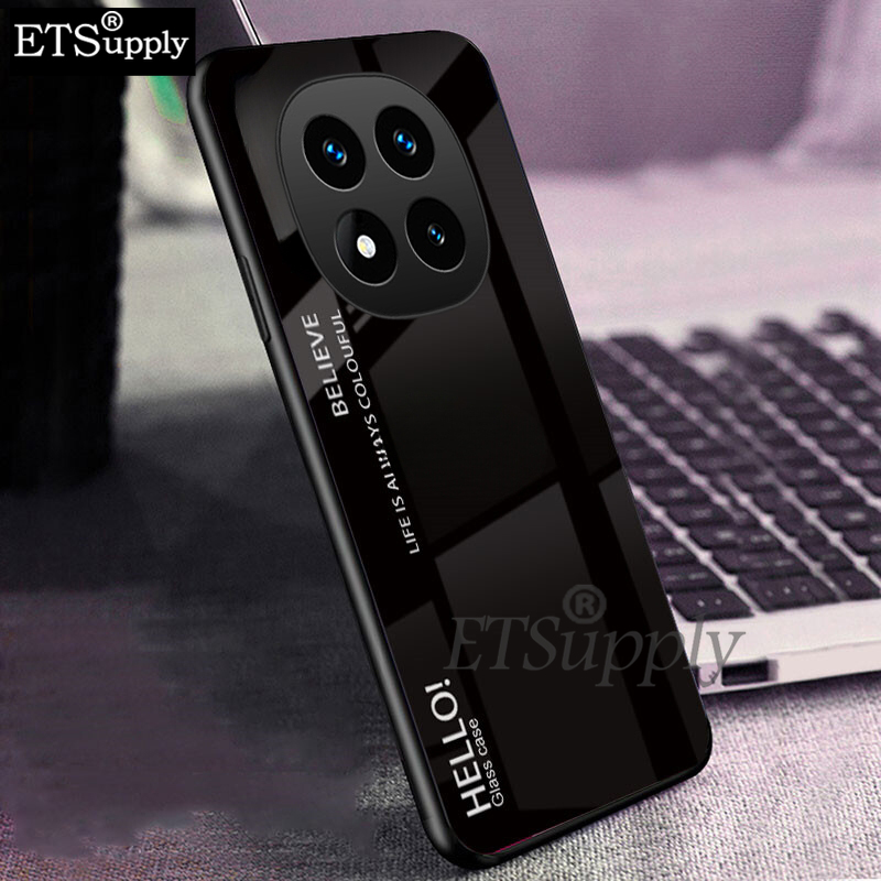 Phone case Xiaomi Poco X7 Pro Gradient Mirror Tempered Glass Protector Hard Back Cover Poco X7 Case