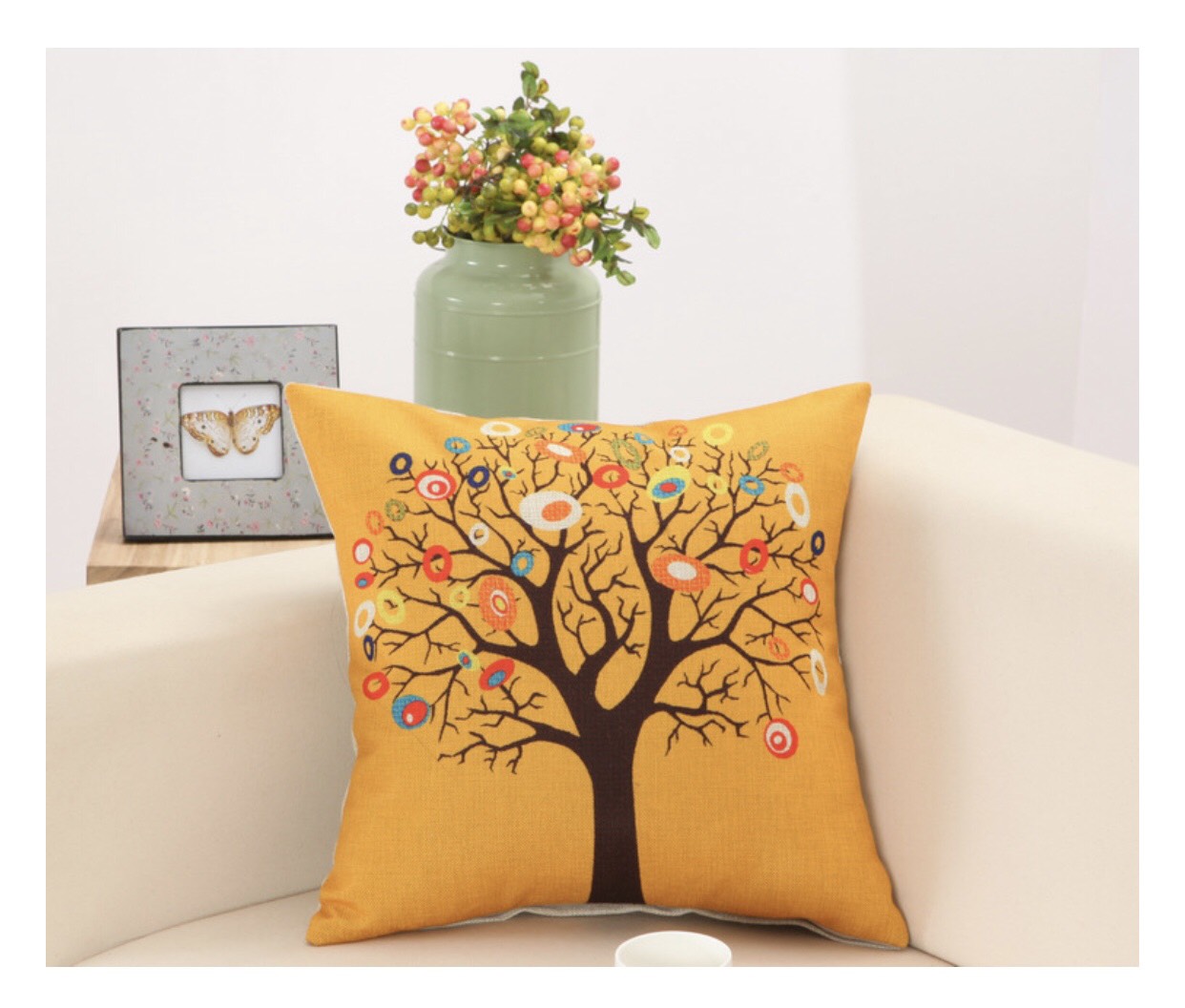 [HCM]Gối Tựa LưngSofa  Gối Trang Trí Cây Lá Vải Bố dày dặn