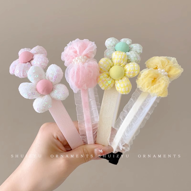 Băng Đô Đính Nơ Hoa Dễ Thương Cho Bé Gái