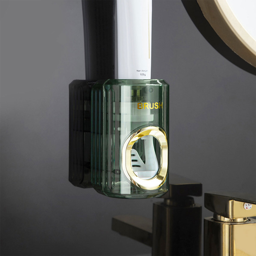 Automatic Toothpaste Dispenser Bathroom Accessories Wall Mount Lazy Toothpaste Squeezer Toothbrush Holder