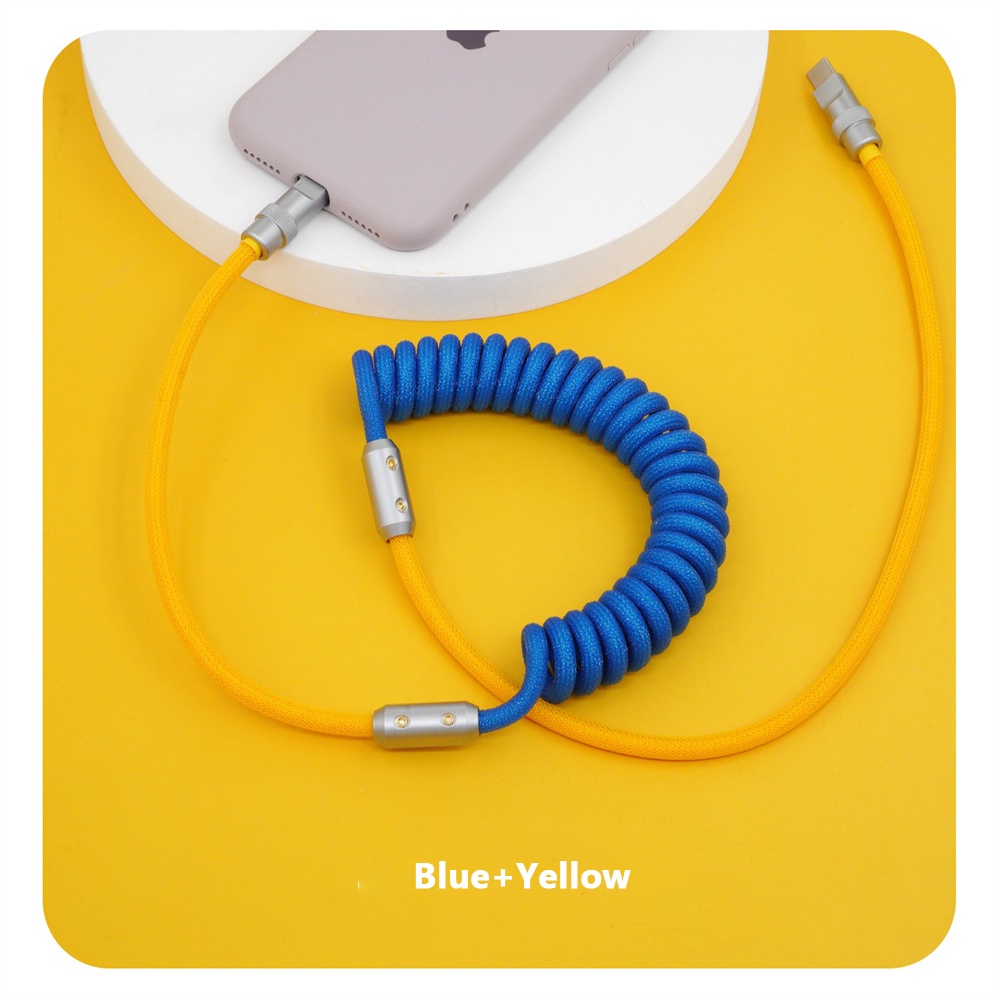 【Inventory ready 】♥ Free shipping+COD ♥Spring data cable 1.8M charging cable 120PD fast charging spring pull USB cable suitable for Android Apple