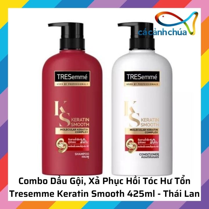 Shampoo, conditioner repair hair damaged TRESemme Keratin Smooth 425ml-Thailand