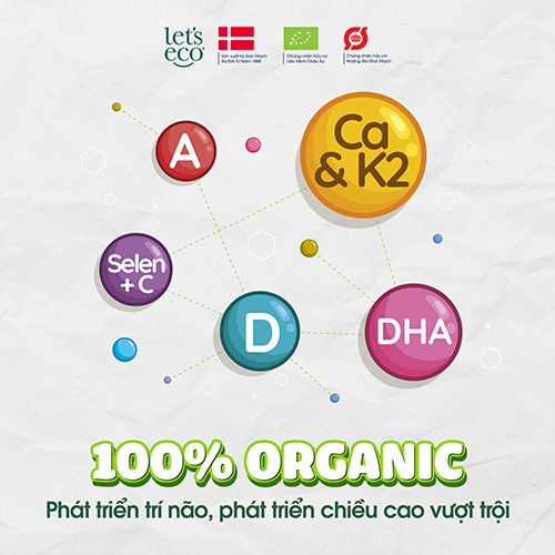 Sữa Bột Organic Let's Eco số 3 Cho Bé từ 10 tháng 700g (100% hữu cơ)