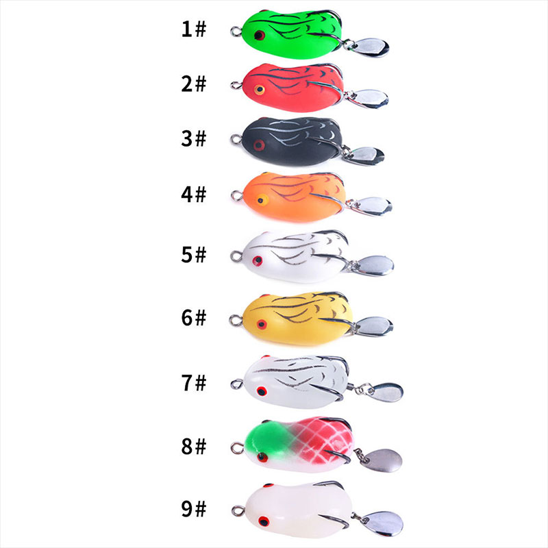 【CAMPOUT】Sấm Ếch Mới Trumpet Độc Toad Hit Đen Xa Ném Luya Ếch Bionic mồi giả Đen mềm Con Cá Mồi dụng cụ câu cá Sửa đổi