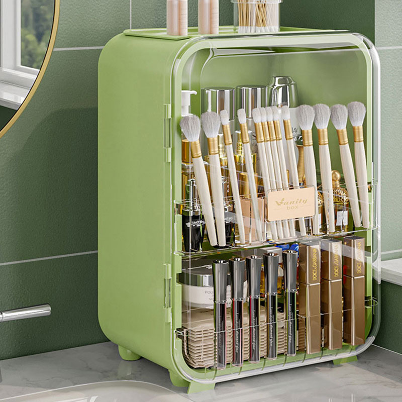 Storage box Large capacity cosmetics storage box, makeup storage LED light, mirror, desktop storage, lipstick and skincare products storage cabinet