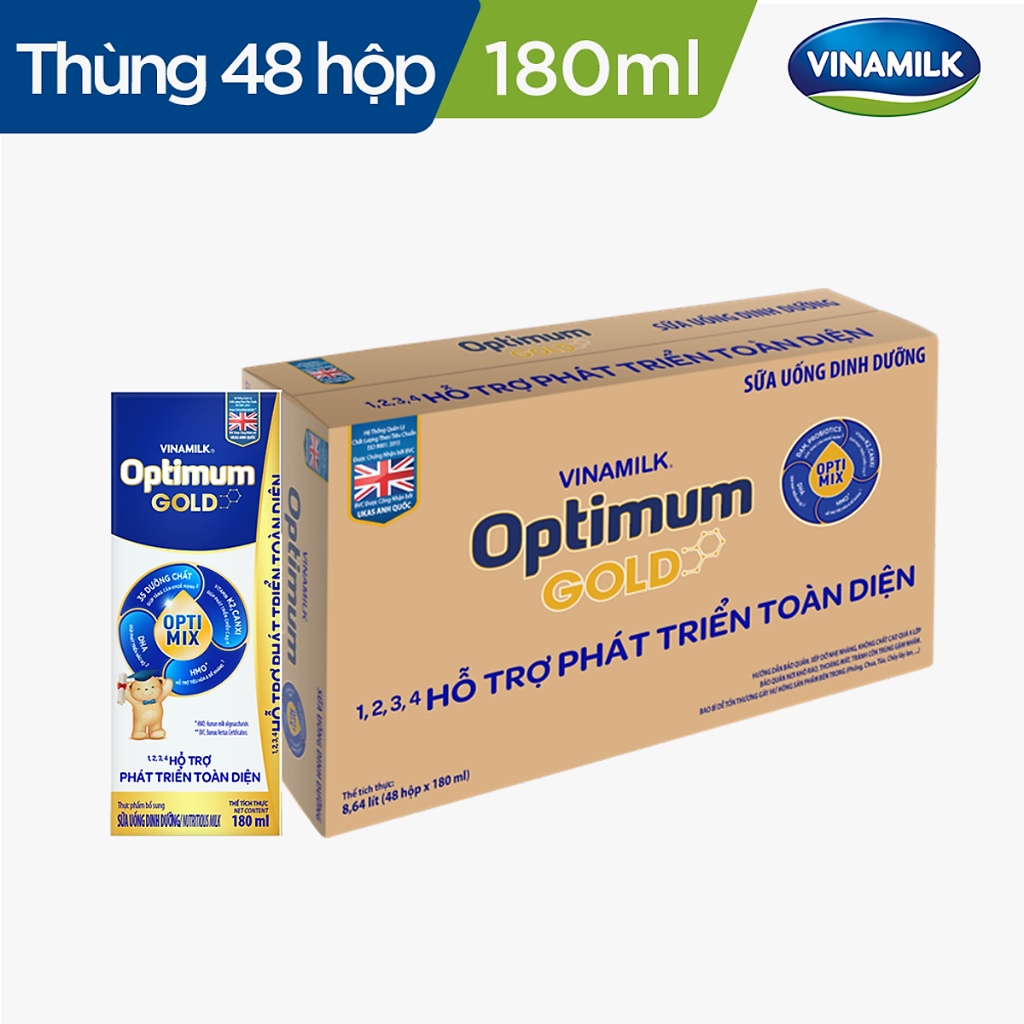 Thùng Sữa Bột Pha Sẵn Optimum Gold 48 hộp x (110ml / 180ml)