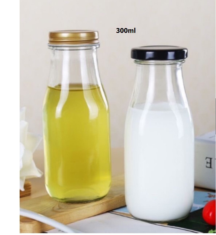 Combo 10 lọ thủy tinh đựng sữa 300ml nắp thiếc