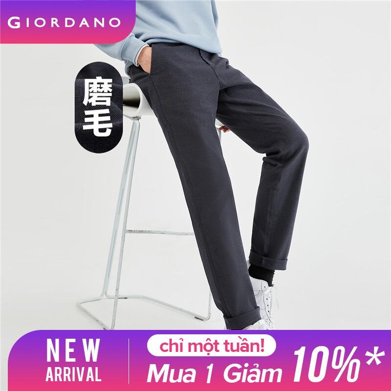 Giordano men pants mid rise regular basic pants multi-pocket solid color smooth simple business fashion casual pants 01113074